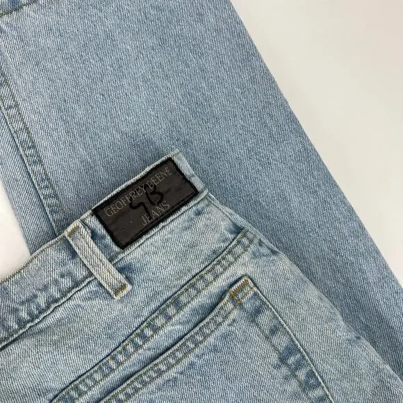 90s Vintage Geoffrey Beene Light Wash Straight Leg Jeans 33x30 100% Cotton Denim - Picture 6 of 8